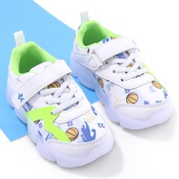 Cute Walk by Babyhug Velcro Closure Sneakers - White & Green-image-18