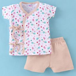 Ben Benny Single Jersey Half Sleeves   Night Suit Sea Life Print - Light Peach-image-13