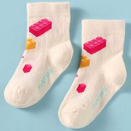 Mustang Cotton Knit Ankle Length Socks with Bricks Design - Off White-image-112