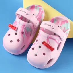 Babyoye Clogs with Back Strap Closure & Crush Applique - Pink-picture-25