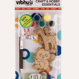 Vibhuti Crafts DIY Jungle Fridge Magnet KitJungle-themed Fridge Magnet Cutouts with Paints, Brush & DecorationsPerfect for Kids, Personalized Gifts, Party Activities, and Painting Projects-24
