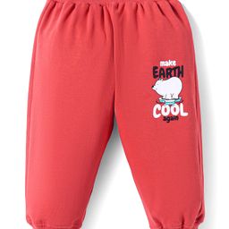 Tango Looper Knit Full Length Lounge Pant Polar Bear Print -Red-image-10