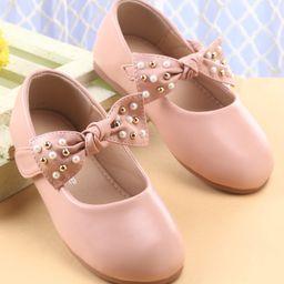 Babyoye Velcro Closure Ballerina With Bow Applique - Pink-image-32