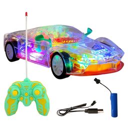 Sanjary Transparent Body and Mechanical Gear Technology Special Edition Remote Control Rechargeable Car for Kids with Lights and Sounds color design may vary-18