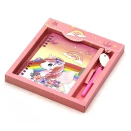 Rushabh Novelty Notebook 2214 Peach Unicorn dairy 96-Pages Ruled-picture-0