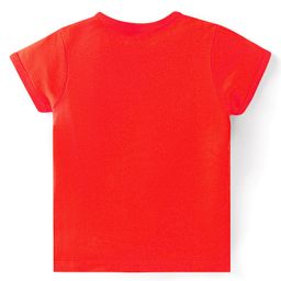 Tango Interlock Knit Half Sleeves Jhabla With Elephant Print - Red image 2