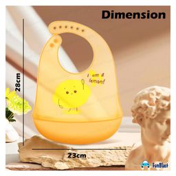 FunBlast Lemon Print Silicone Baby Bib with Adjustable Strap for Feeding & Weaning image 3