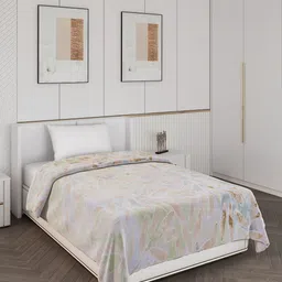 Monte Carlo Green & Beige Mild Winter 600 GSM Single Bed Blanket-image-10