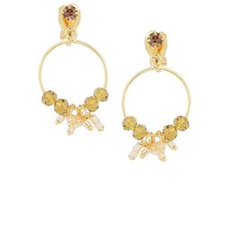 FirstBlush Gold-Plated American Diamond Studded Contemporary Drop Earrings-image-83