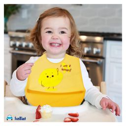 FunBlast Lemon Print Silicone Baby Bib with Adjustable Strap for Feeding & Weaning image 4