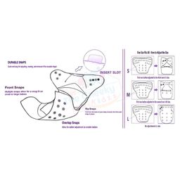 The Cheeky Kidzz Baby Essential Reusable Cotton Cloth Diaper With Bamboo Charcoal Insert With 3 Feeding Bib (RED) image 4