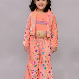 LIL DRAMA Girls Printed Top With Trousers And Jacket-image-3