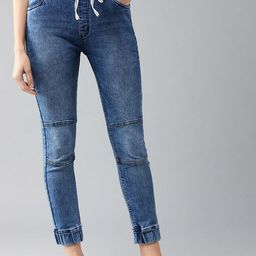 The Roadster Lifestyle Co Women Relaxed Fit Moonlit Groove Patch Jeans-image-10