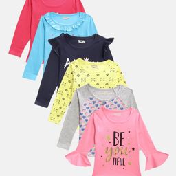 Eteenz Girls Pack of 6 Printed Tops-image-99