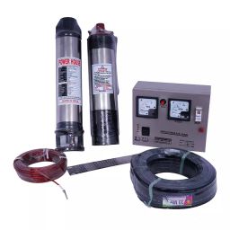 Powerhouse 1 HP Oil Filled Single Phase 4 Inch Borewell Submersible Pump with Control Panel 30 mtr Submermsible Cable and Safety Wire-15