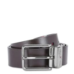 Tommy Hilfiger Benvolio Brown & Black Leather Reversible Belt for Men-image-53