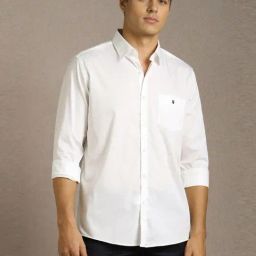 Louis Philippe White Cotton Slim Fit Shirt-picture-41