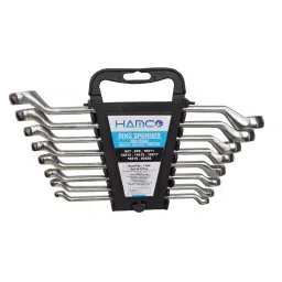 HAMCO Drop Forged Carbon Steel Shallow Offset Ring Spanner Set, HIL-12 (Set of 12 Pcs) image 1
