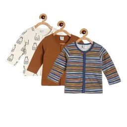 MINIKLUB Boys Multicolor Striped Full Sleeves Jhabla (Pack Of 3)-picture-29