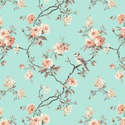 SPACES DRAPE STORY Elegent Floral Light Blue Polyester 5 ft Window Curtains - Set of 2 image 3