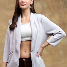 Kotty Women Solid Shawl Collar Front Open Overcoat-image-73