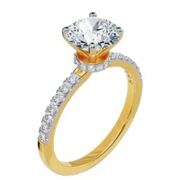 Emori 18k Yellow Gold & Diamond Jia Round Brilliant Ring-image-24