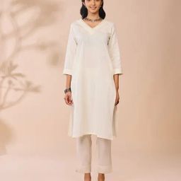 Daali Off White Cotton Regular Fit Kurtas-picture-36