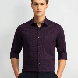 Arrow Purple Slim Fit Checks Shirt-picture-30