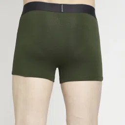 UnderJeans by Spykar Grey & Olive Regular Fit Trunks - Pack Of 2 image 3