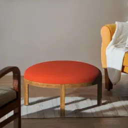 Chumbak Bohemian Carribean Coral Sheesham Wood Ottoman-image-94
