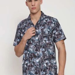 Showoff Teal Relaxed Fit Abstract Print Shirt-picture-33