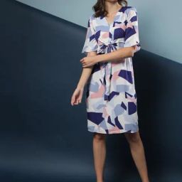 Campus Sutra Multicolored Abstract Print Dress-image-90