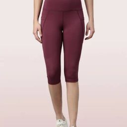 Enamor Maroon Super Skinny Fit Capris-image-17