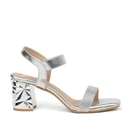 Elle Women's Silver Ankle Strap Sandals-53