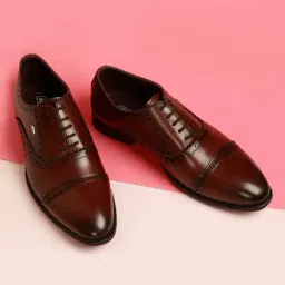 ID Men's Wine Brogue Shoes-image-48