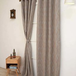 Ariana Jaen Textured Rust Polyester 9 ft Long Door Curtain - Set of 1 image 3