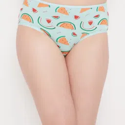 Clovia Sky Blue Printed Hipster Panty-picture-2
