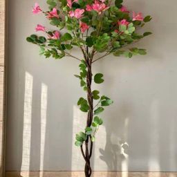 Mason Home Pink Pvc Artificial Pink Bauhinia Plant - 6 Feet-image-101
