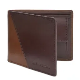 The Vertical Denwer Tan Leather Color Block Bi-Fold Wallet image 2
