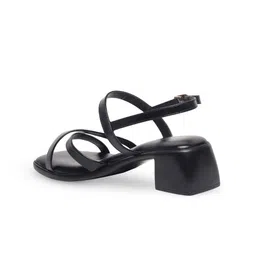 Monrow PU Open Toe Block Heel Sandals image 3