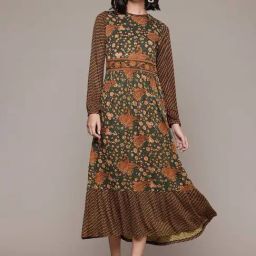 Aarke Ritu Kumar Green Meadow Midi Dress-image-79