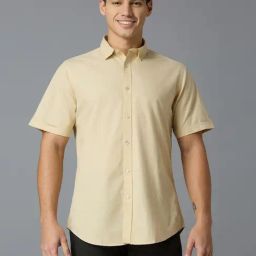 Reid & Taylor White Cotton Slim fit Solid Shirt-image-5