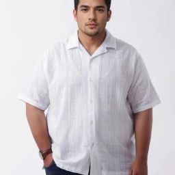 Rare Rabbit White Cotton Flared Fit Checked Shirt-image-82