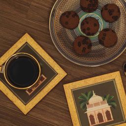 ICRAFT Multicolor Mdf Gajraj Series- Jharonkha Framed Coasters - Set of 2 image 3