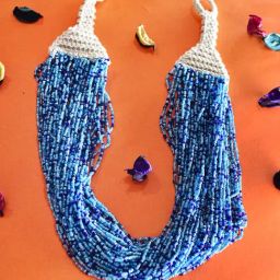 Imli Street Blue Long Beaded Handcrafted Necklace-image-68