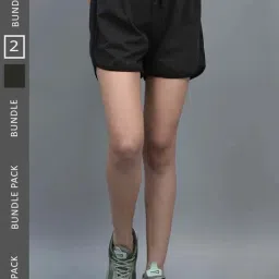 Dollar Green & Black Cotton Shorts - Pack Of 2-image-83