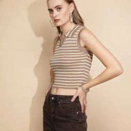 Global Republic Beige Striped Top-image-82