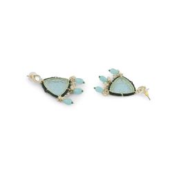 Zaveri Pearls Green Stones & Beads Traditional Drop Earring-ZPFK15368 image 3