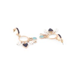 Zaveri Pearls Gold Tone Contemporary Party Wear Charms Drop Earrings-ZPFK16214 image 3