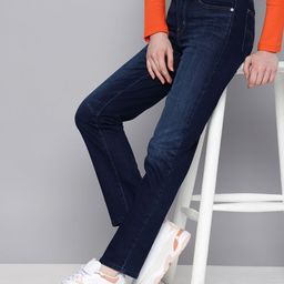 Levis Women 724 Slim Straight Fit High-Rise Light Fade Stretchable Jeans-image-45